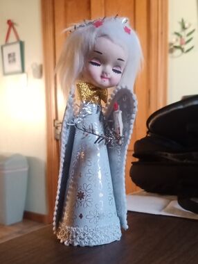 Vintage 1960s MCM Angel Christmas Tree Topper